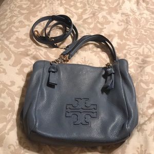 Dusty Blue Tory Burch Bag + shoulder strap